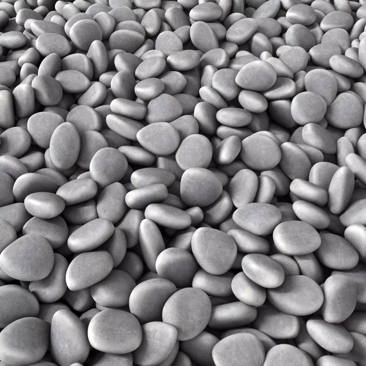 Gray pebble smooth road 3D model_0