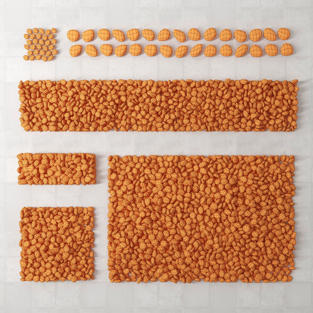 Gray pebble smooth road 3D model_3