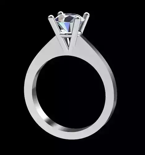 Single Stone Diamond Ring 3D Print Model