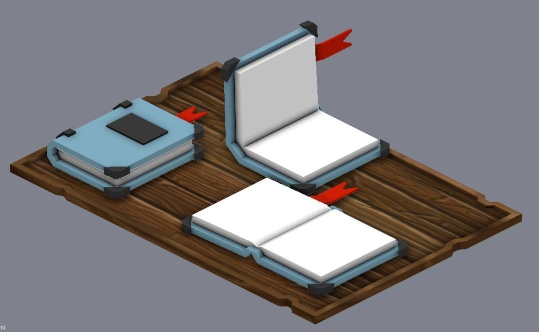 Hallowen Magical Book Low-poly 3D model_4