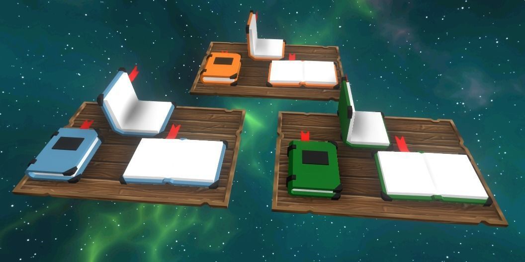 Hallowen Magical Book Low-poly 3D model_1