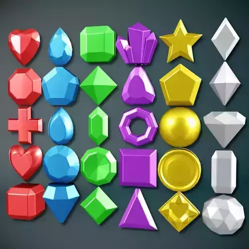 Classic Gems Pack Low-poly 3D model
