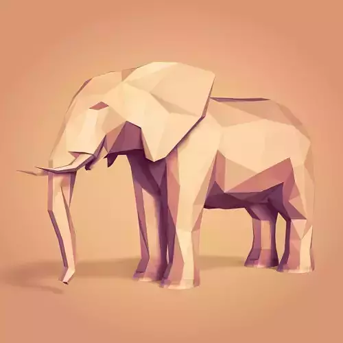 Polygonal Elephant Statue