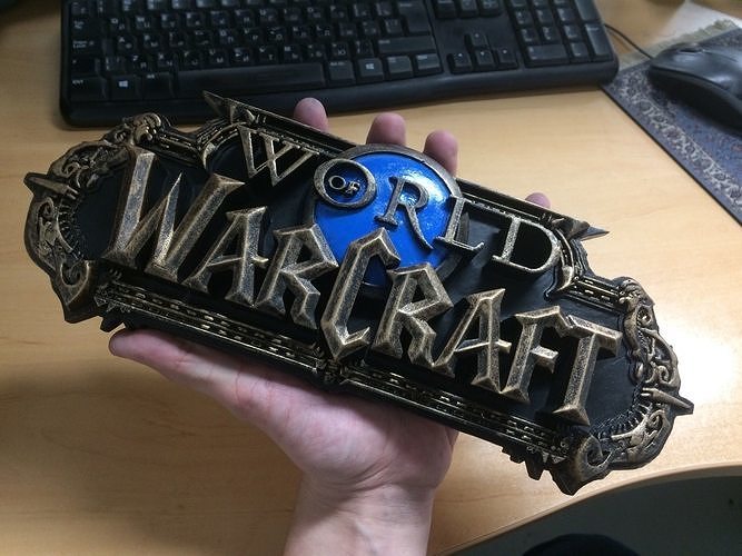 World of Warcraft logo 3D print model