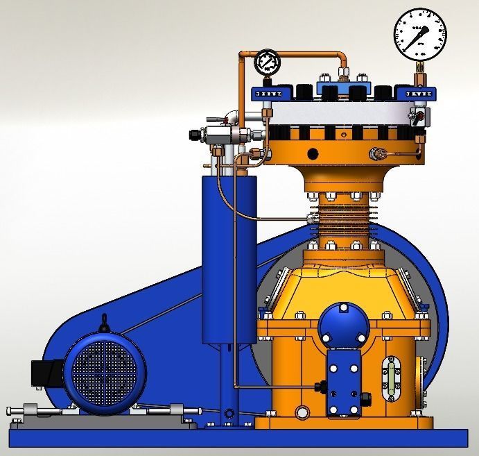 Diaphragm compressor 3D model_1