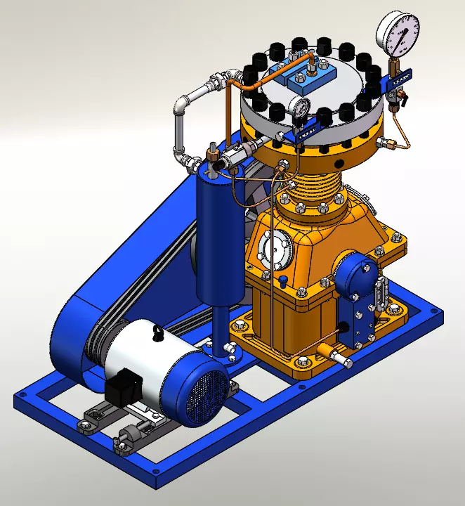 Diaphragm compressor 3D model_0