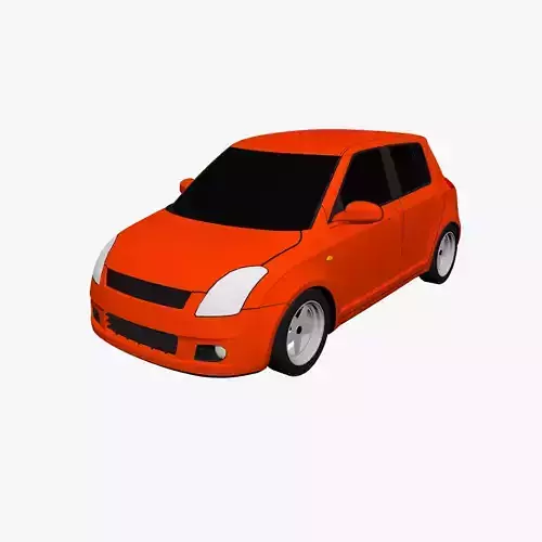 Low Poly Car orange