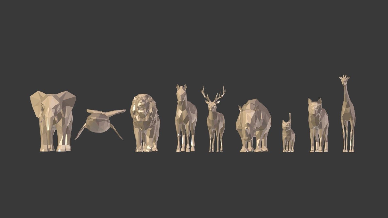 Low Poly Animals Collection Low-poly 3D model_2