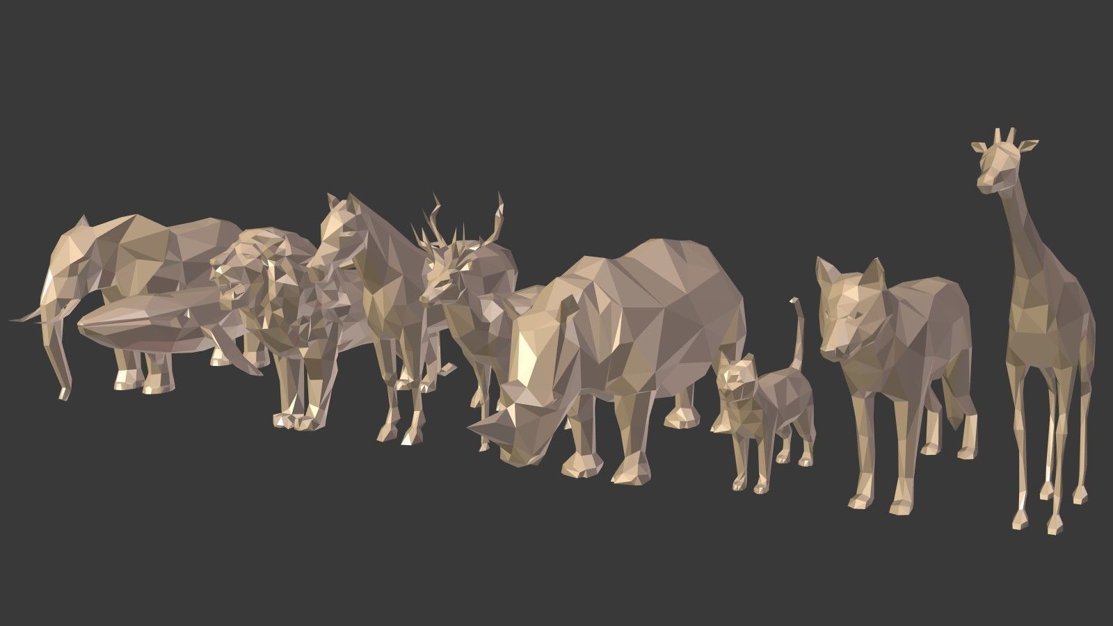 Low Poly Animals Collection Low-poly 3D model_1