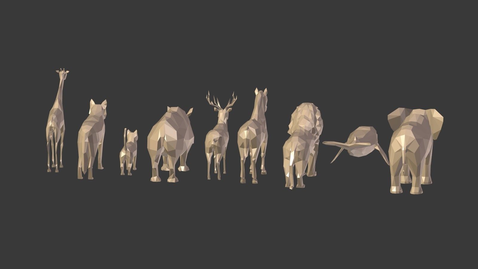 Low Poly Animals Collection Low-poly 3D model_5
