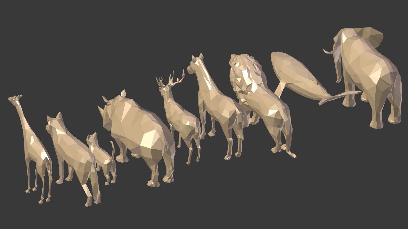 Low Poly Animals Collection Low-poly 3D model_4