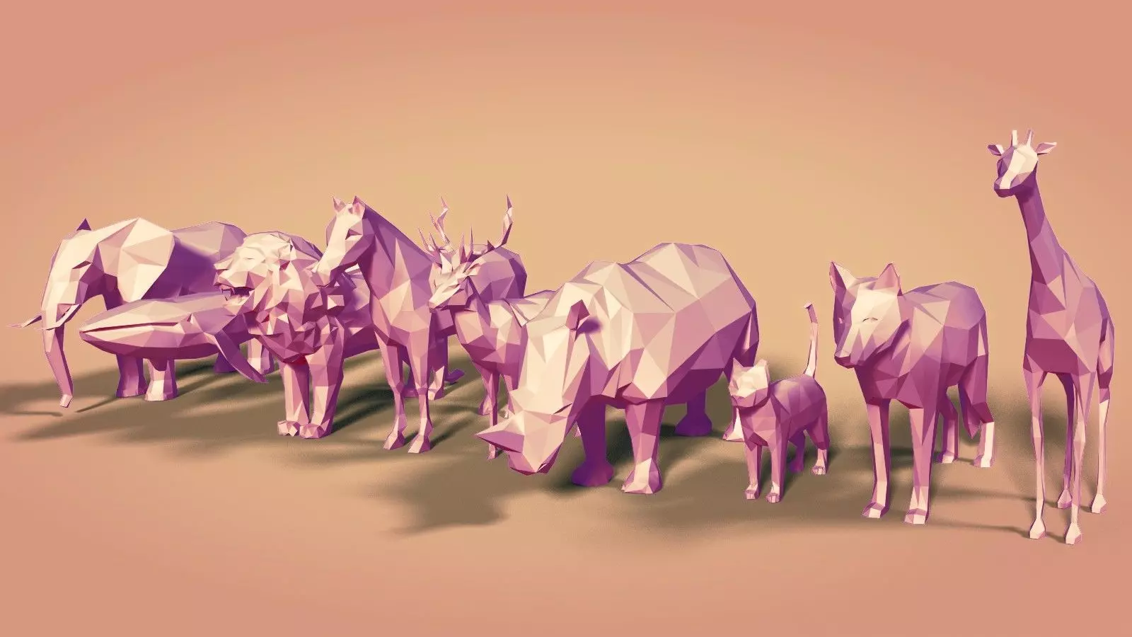 Low Poly Animals Collection Low-poly 3D model_0