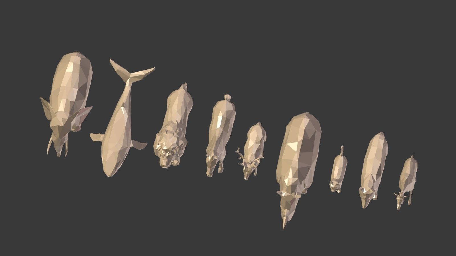 Low Poly Animals Collection Low-poly 3D model_3