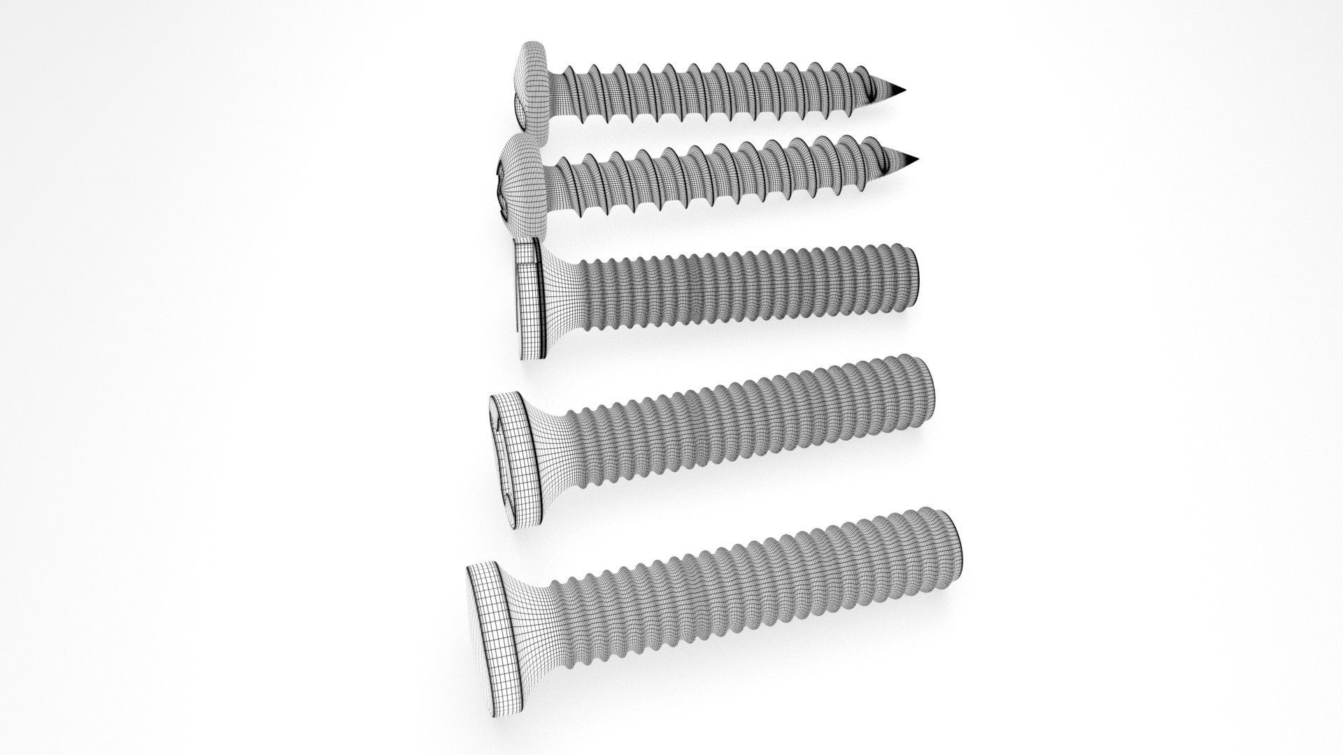 Screws and Bolts Low-poly 3D model_32