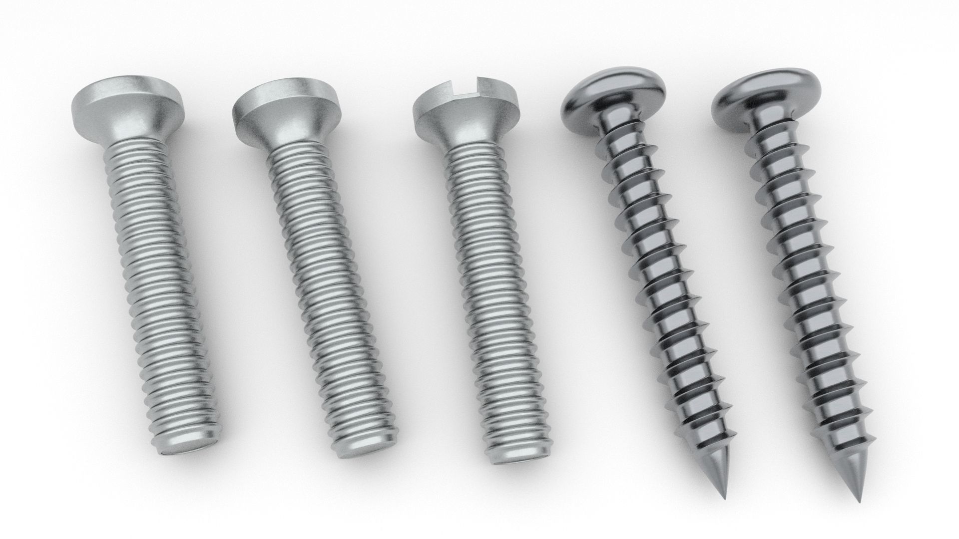 Screws and Bolts Low-poly 3D model_25