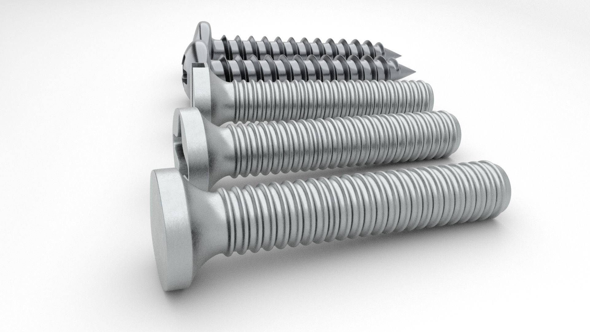 Screws and Bolts Low-poly 3D model_29