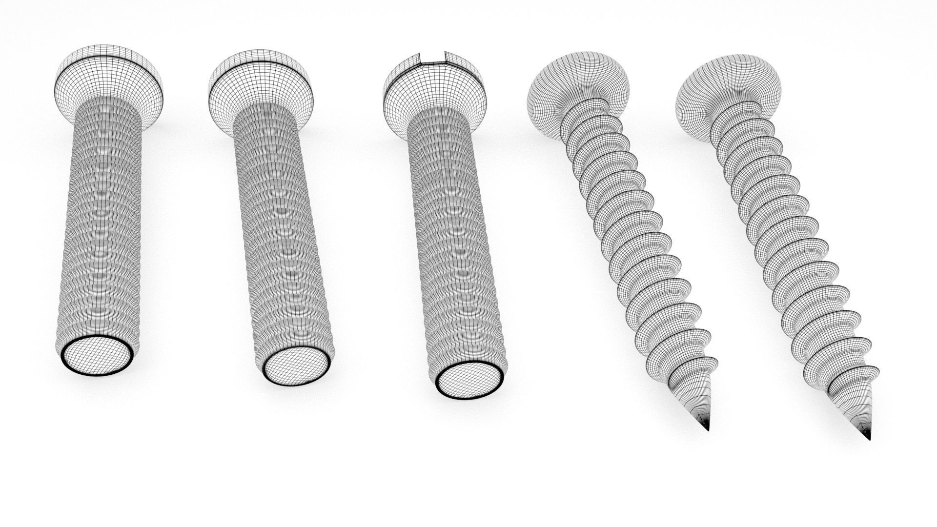 Screws and Bolts Low-poly 3D model_24
