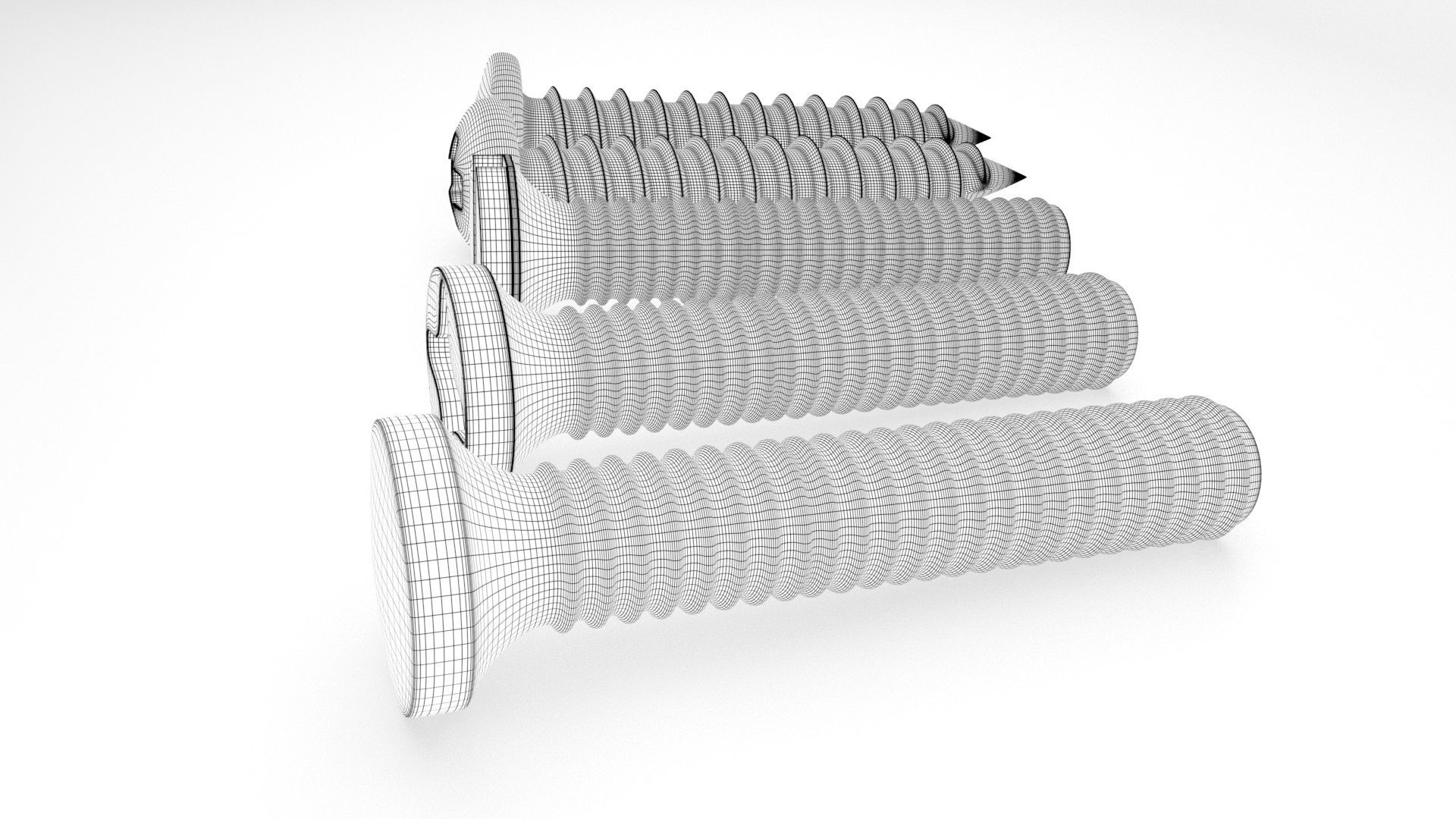 Screws and Bolts Low-poly 3D model_30