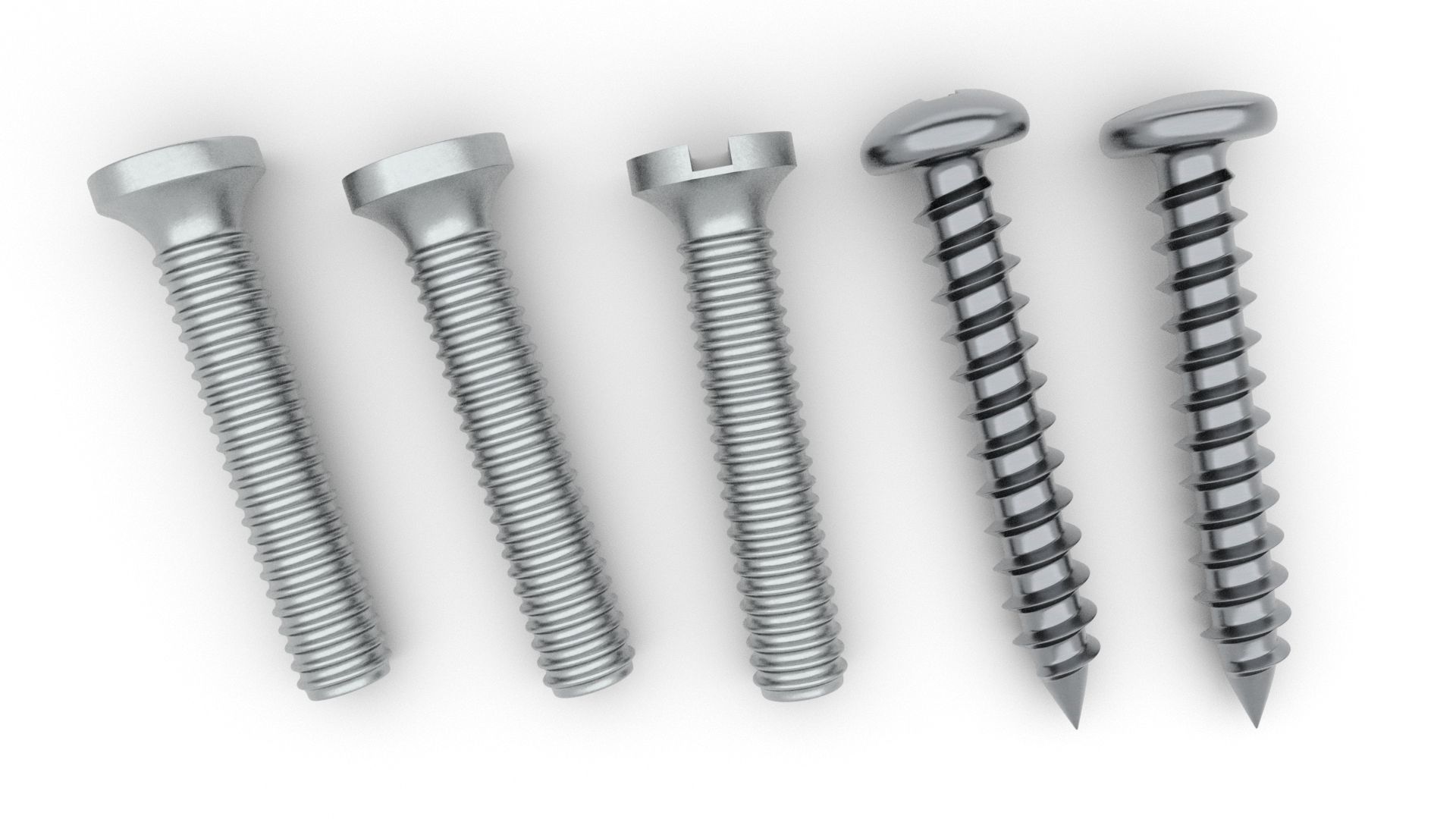 Screws and Bolts Low-poly 3D model_27