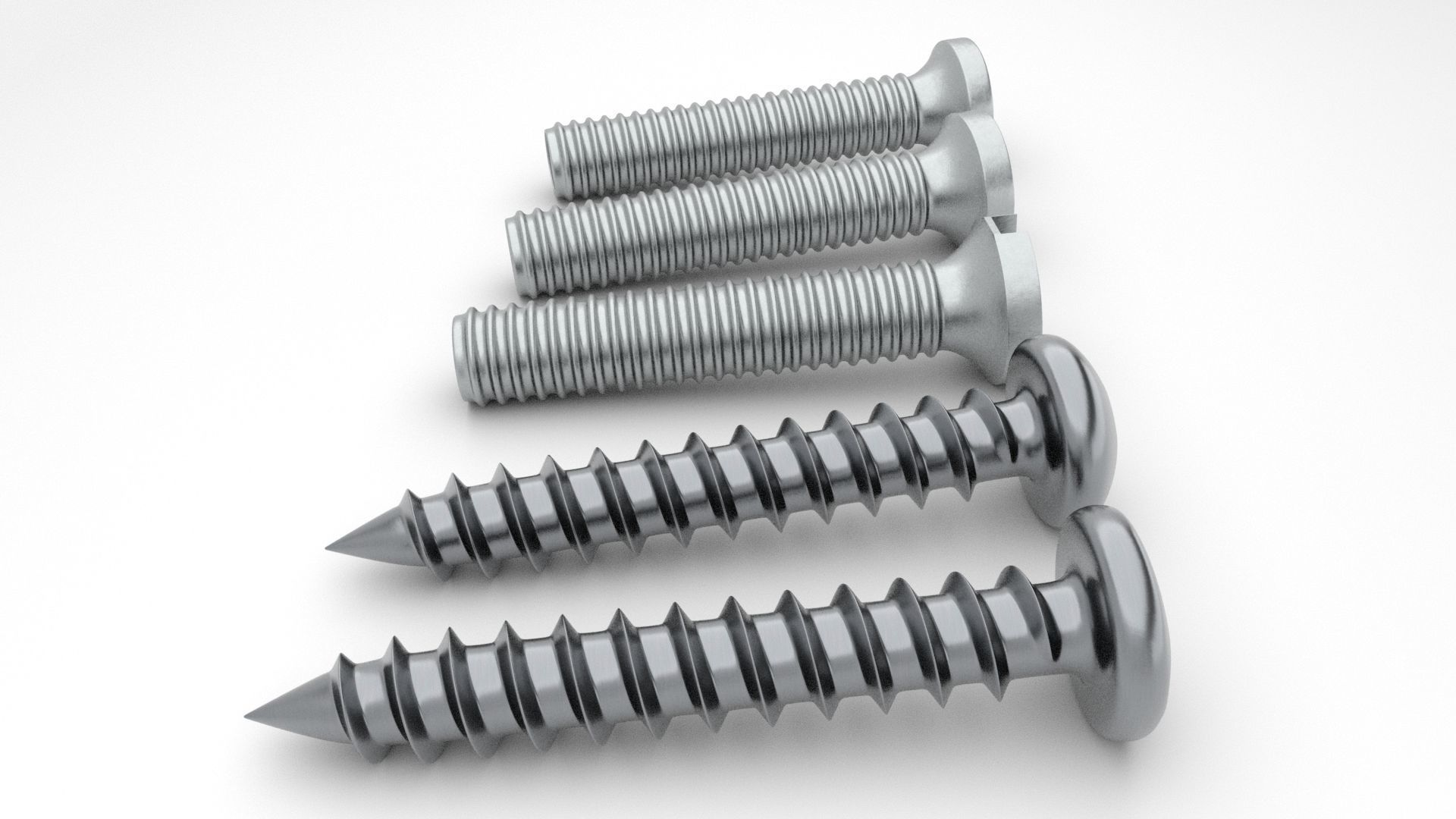 Screws and Bolts Low-poly 3D model_35