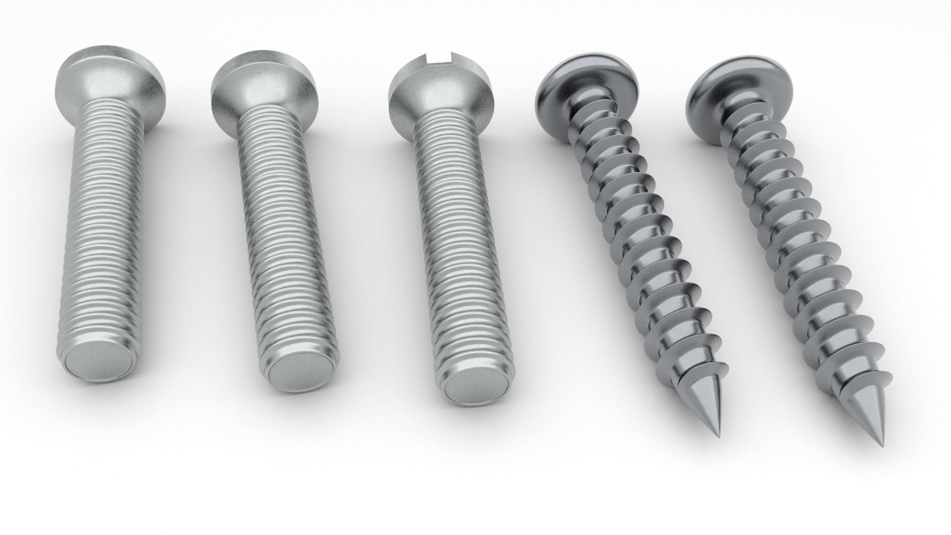 Screws and Bolts Low-poly 3D model_23