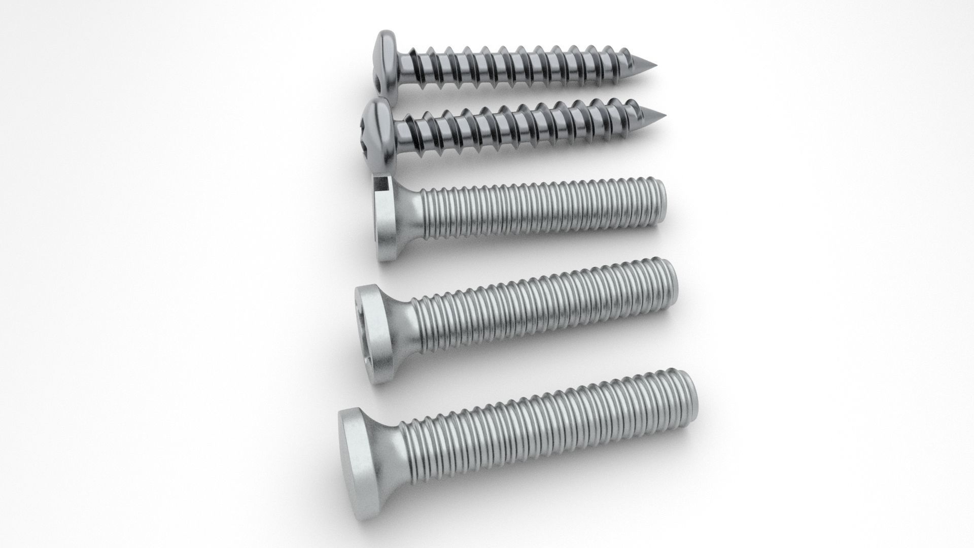 Screws and Bolts Low-poly 3D model_31