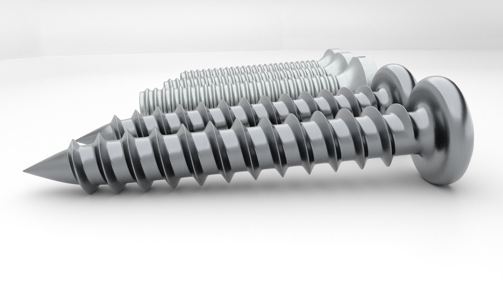 Screws and Bolts Low-poly 3D model_33