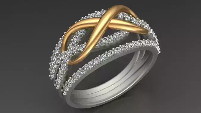 Infinity Engagement Wedding Diamond Ring  3D print model