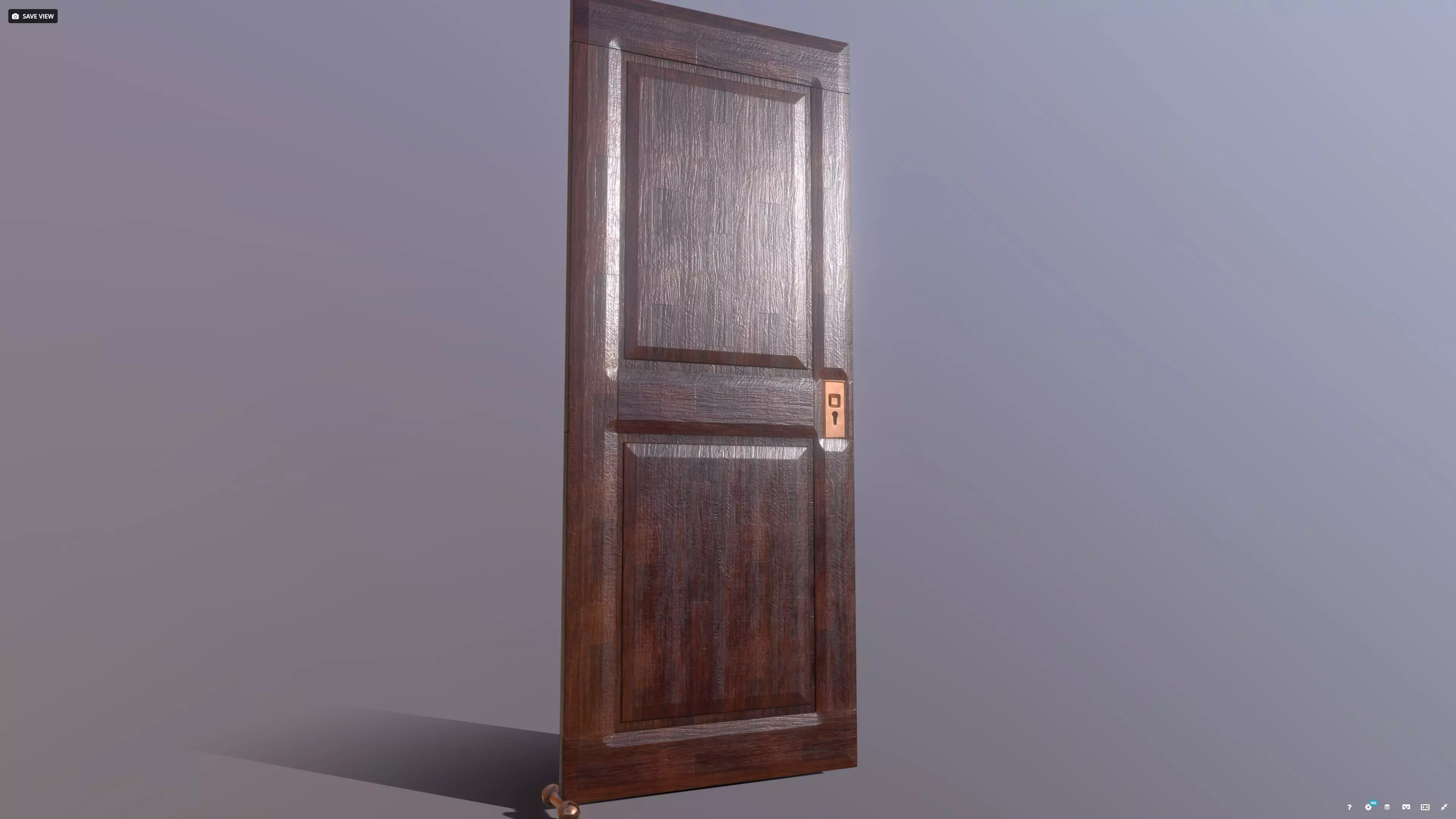 Superfuntimes Low-Poly Hardwood Door Low-poly 3D model