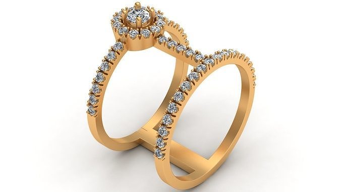 Messika Woman Diamond Gold Ring  3D print model