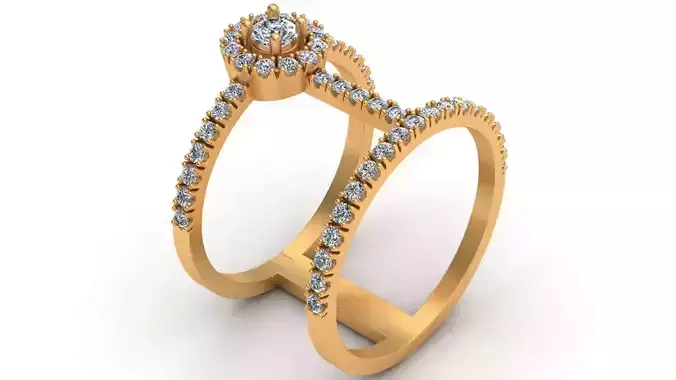 Messika Woman Diamond Gold Ring  3D print model