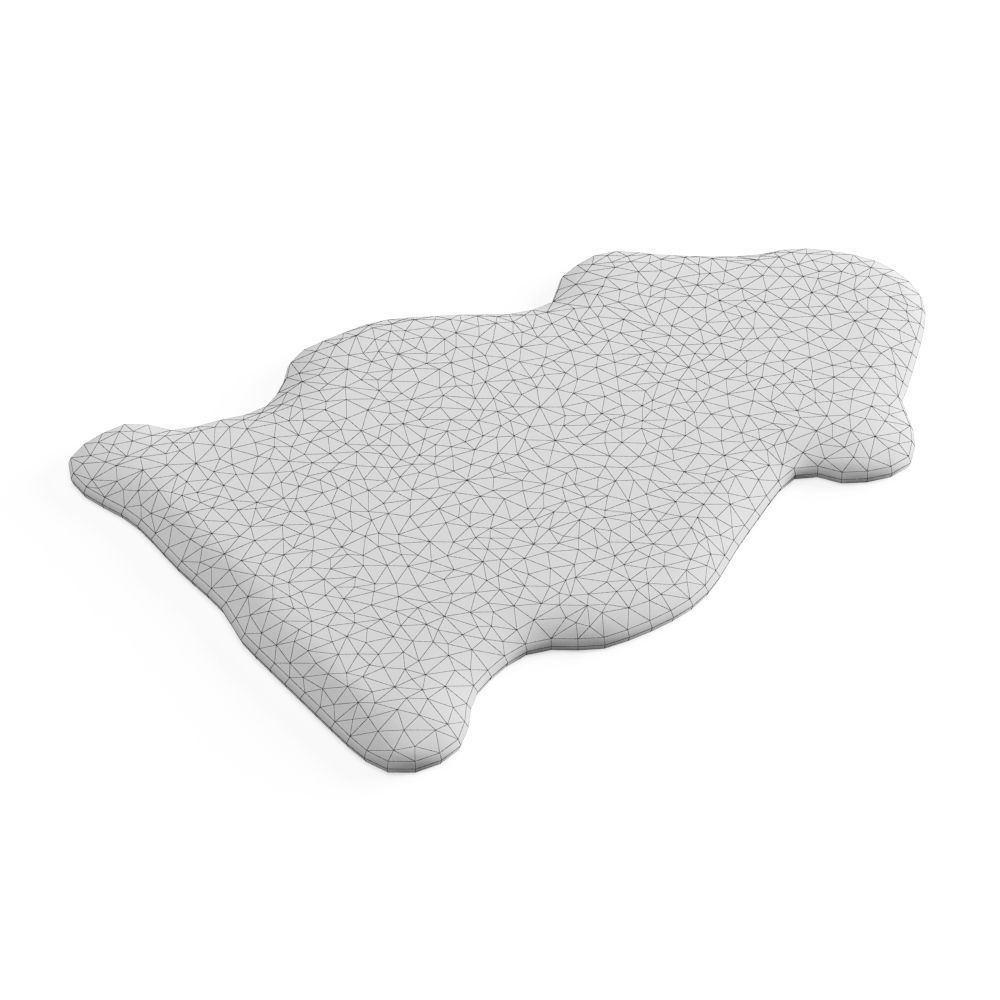 Soft Plush Faux Sheepskin Rug 3D model_4