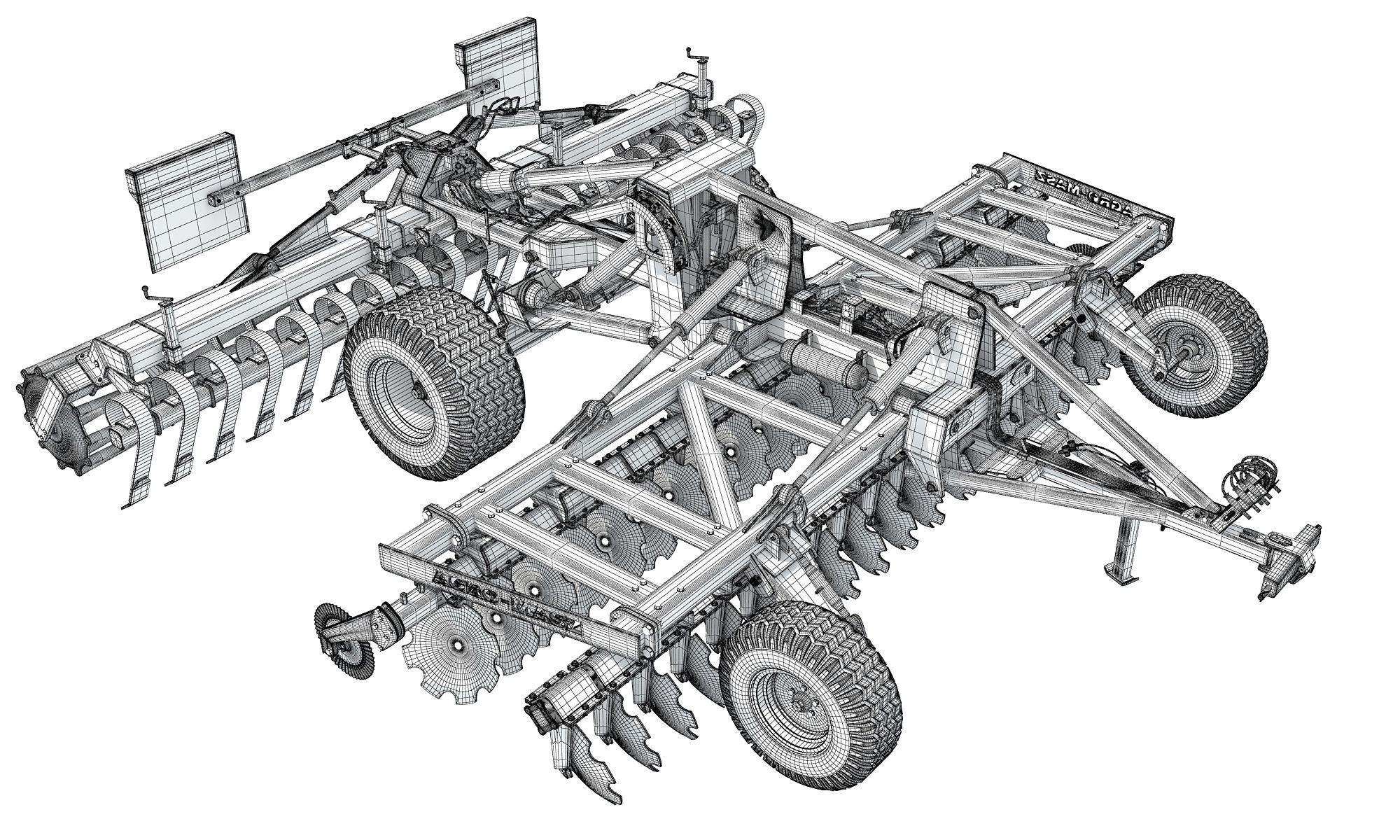 Agro Trailed Disc Harrow 3D model_16