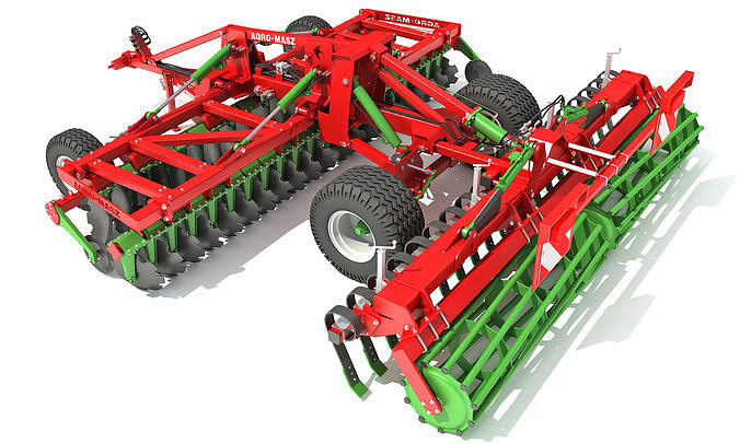 Agro Trailed Disc Harrow 3D model