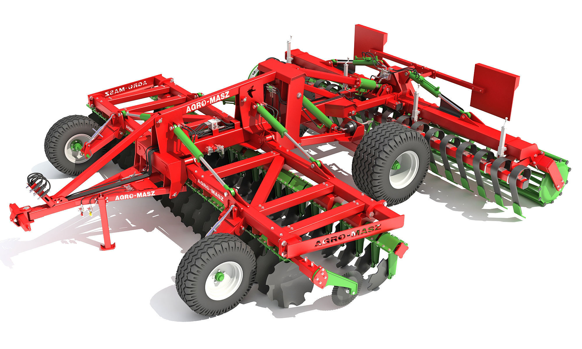 Agro Trailed Disc Harrow 3D model_1