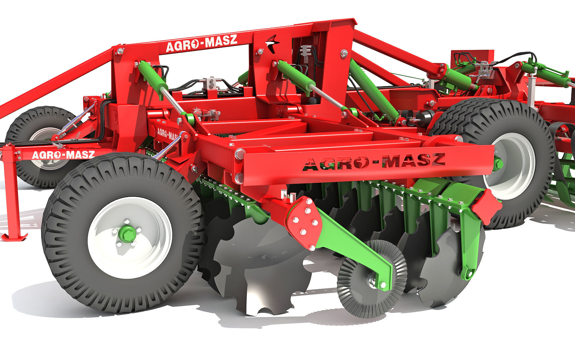 Agro Trailed Disc Harrow 3D model_12