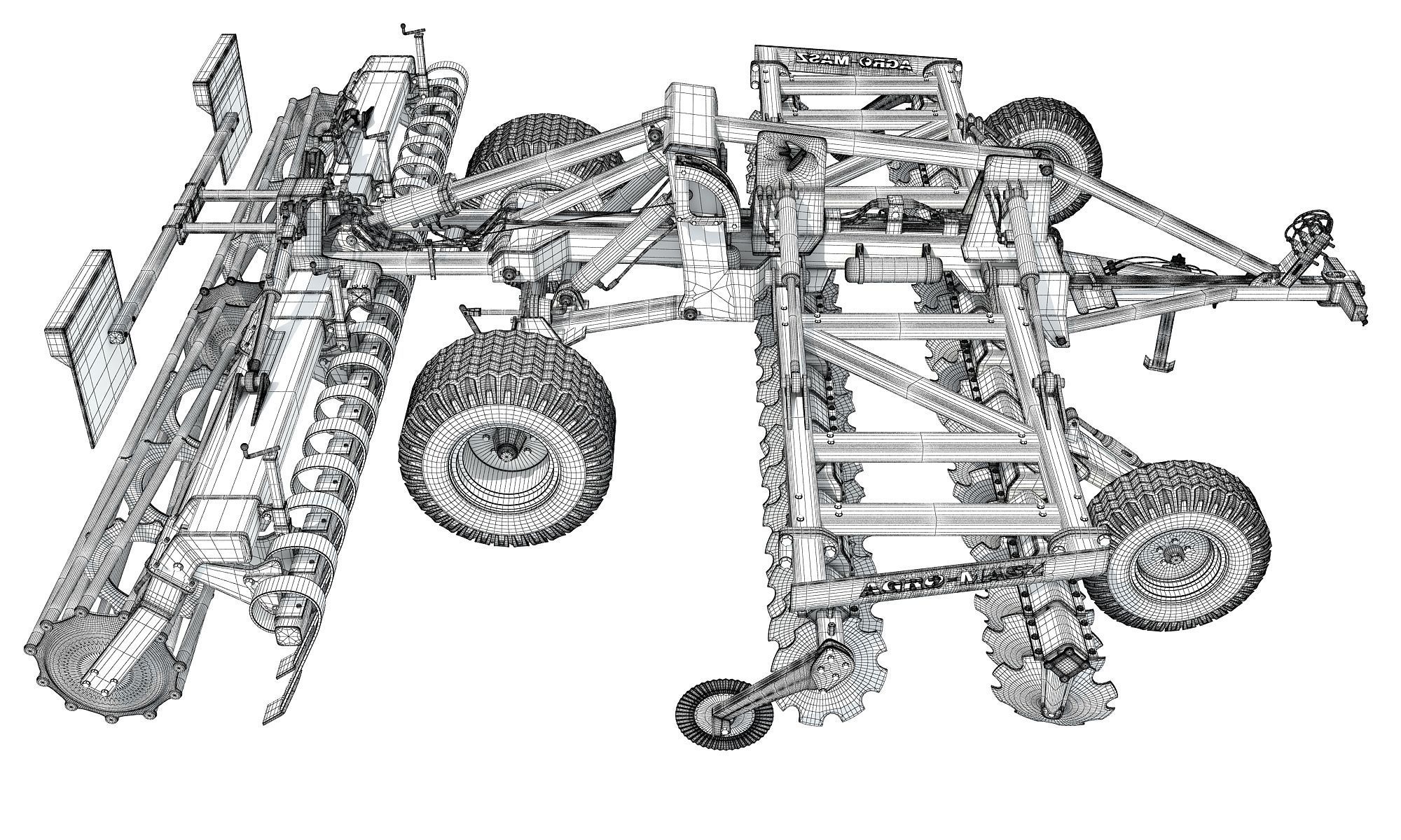Agro Trailed Disc Harrow 3D model_15