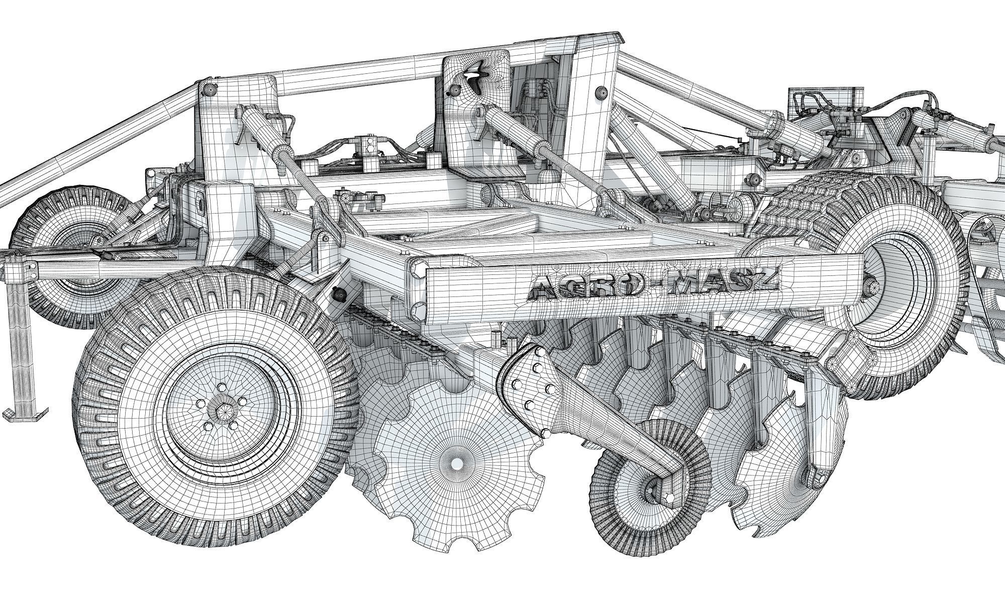 Agro Trailed Disc Harrow 3D model_18
