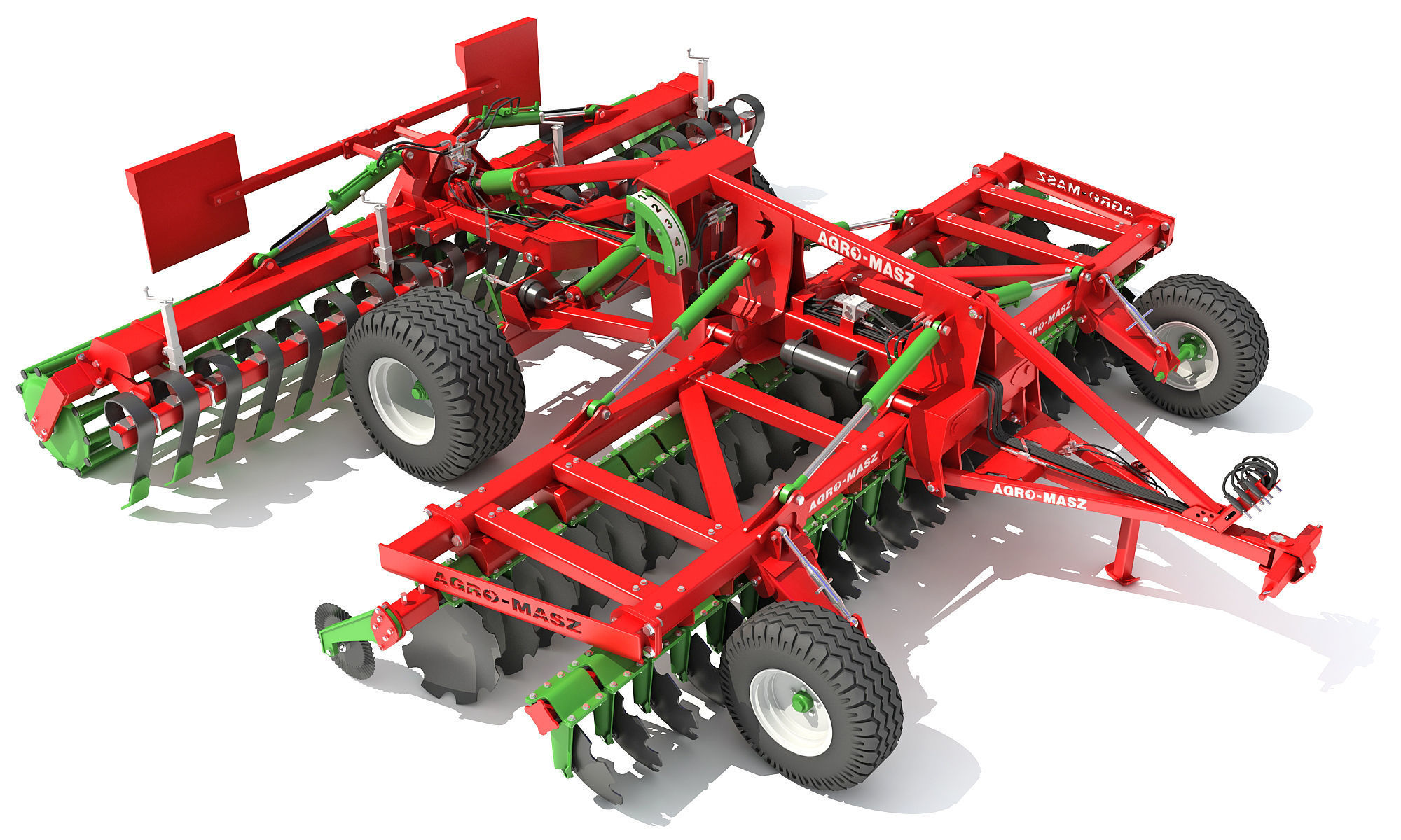 Agro Trailed Disc Harrow 3D model_7