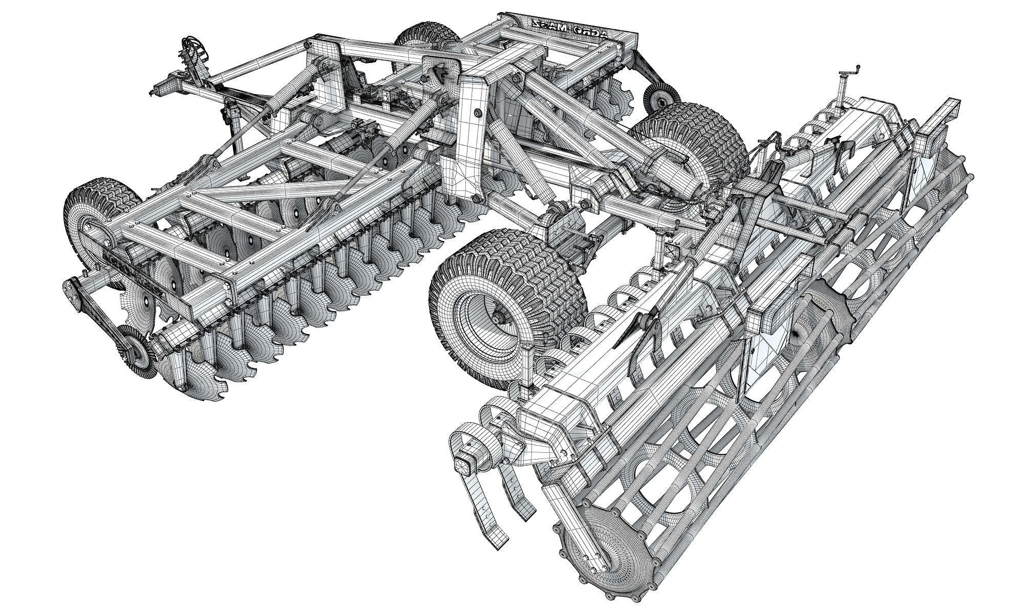 Agro Trailed Disc Harrow 3D model_14