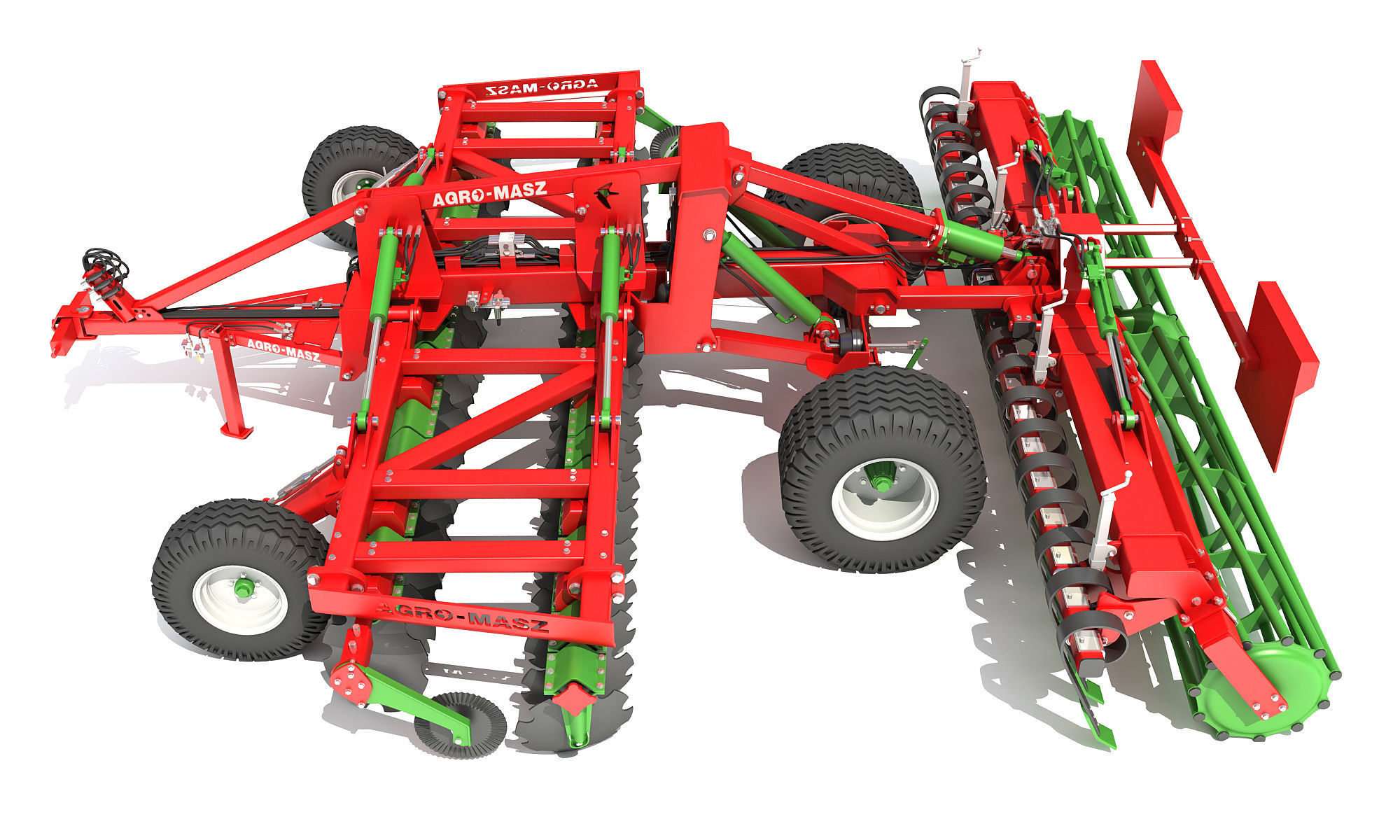 Agro Trailed Disc Harrow 3D model_2