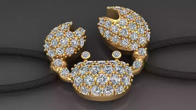 Crab Gold Diamond Bracelet Printable 3D print model