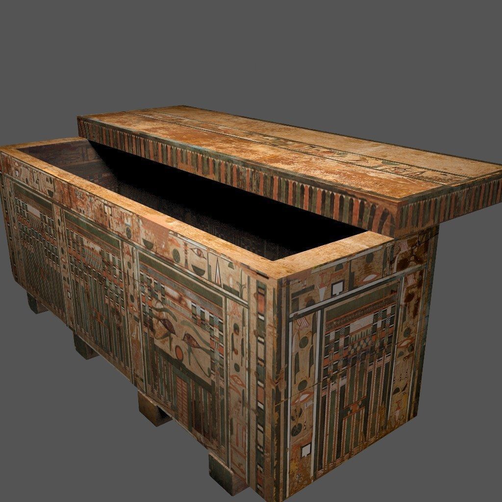 Egyptian Wood Coffin 3D model CGTrader