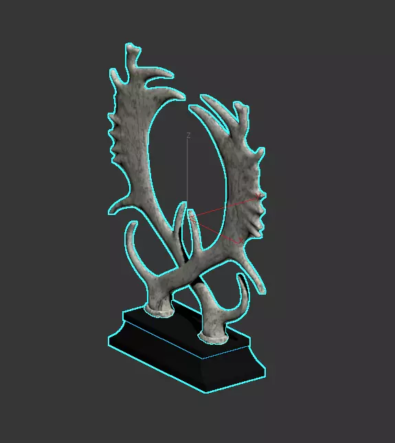 decorate trophy with antlers 3D model_0