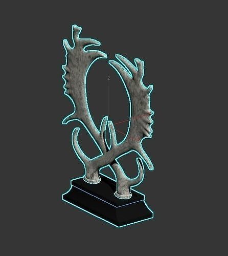 decorate trophy with antlers 3D model