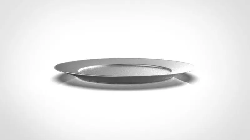 Plate silver Low-poly 3D model_0