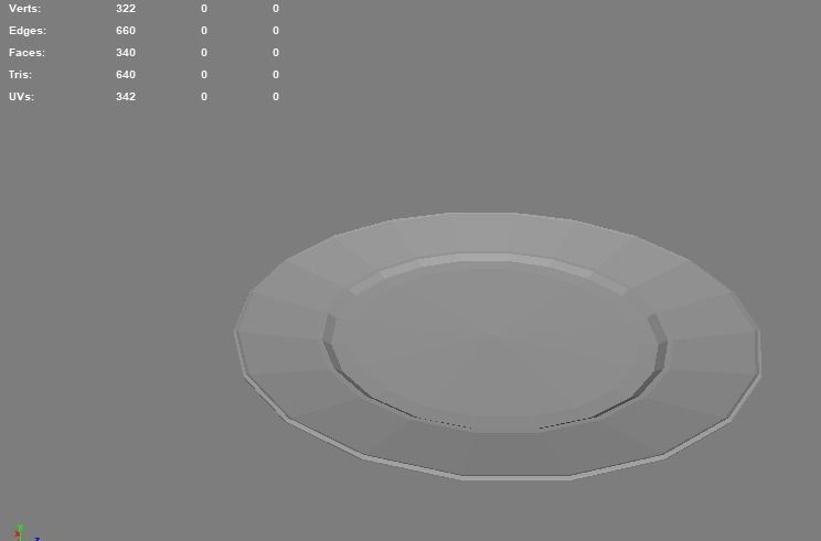 Plate silver Low-poly 3D model_2