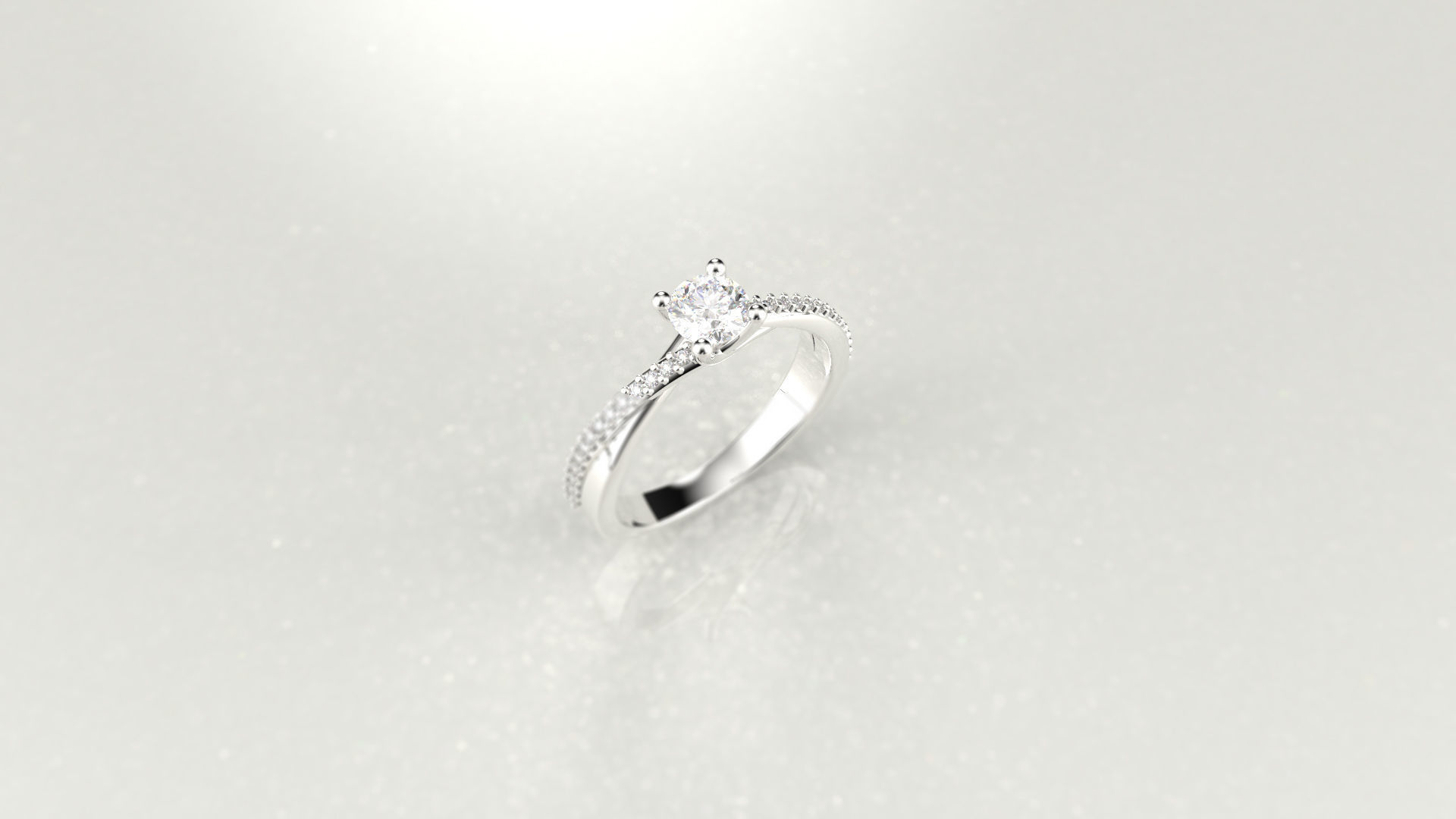 Oval Crossover Ring with pave diamonds 3D print model_8