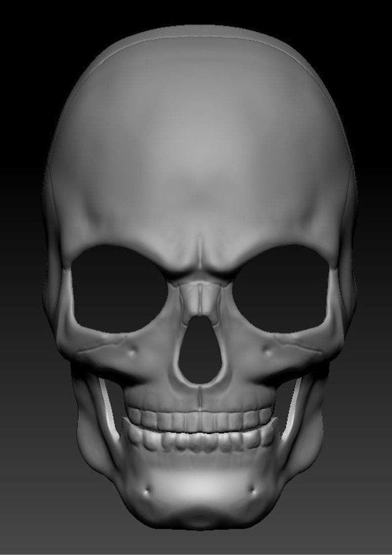 Skull Mask STL 3D Print Ready 3D print model_3