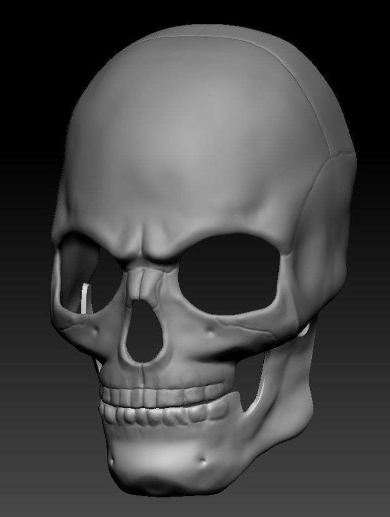 Skull Mask STL 3D Print Ready 3D print model_4